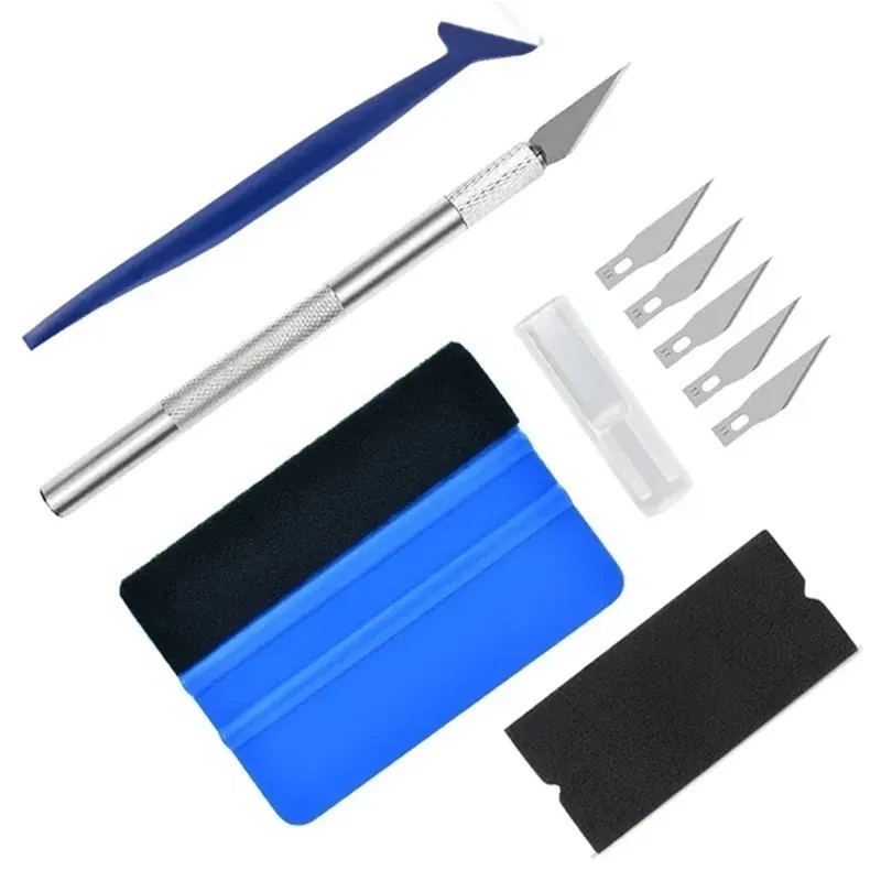 10 PCS Car Wrapping Tool Kit Vinyl Scraper Squeegee Cutter Spatula Window Tint