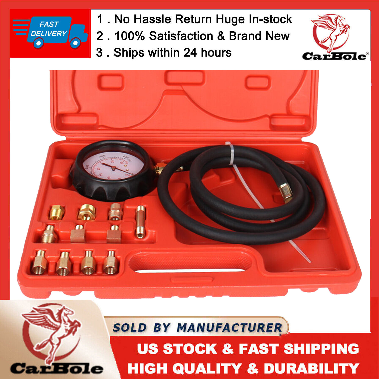 Transmission/Engine Oil Pressure Test Kit Gauge Diagnostic Tester Dectector Tool