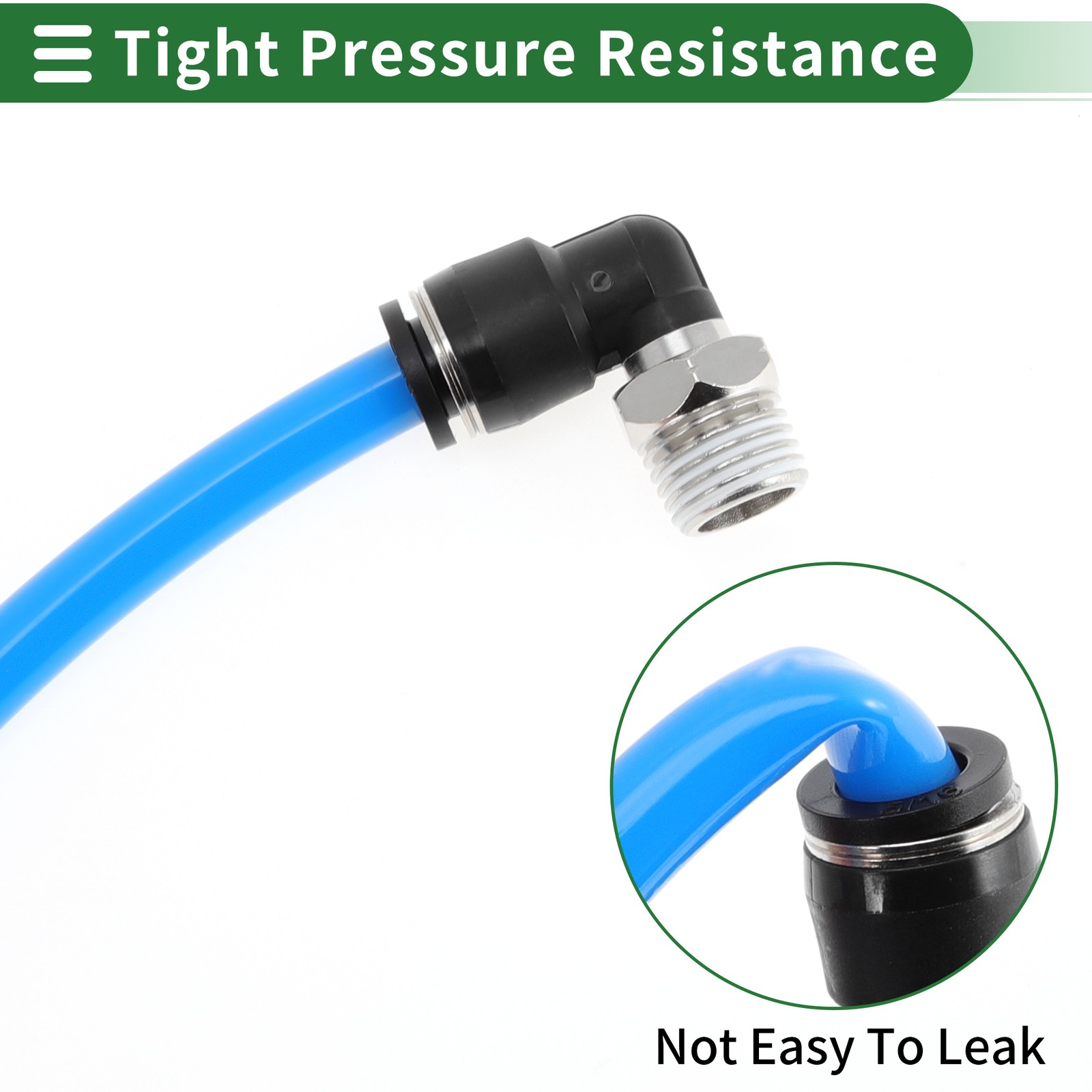 for Push to Fittings 3/8″ 90° Quick Air Joint 3/8″ NPT Black Silver