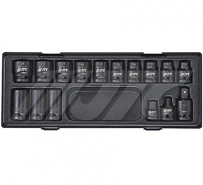 1/2″ DR.16 PCS IMPACT SOCKET SET (6 POINTS) 10 MM~24 MM, JTC TOOLS # K4161