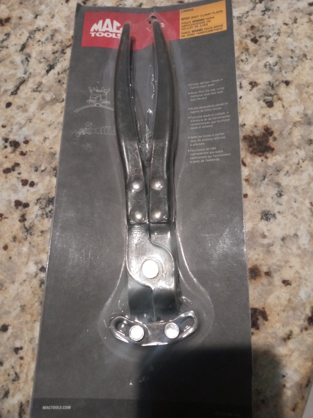 Mac tools offset boot clamp pliers, #L30600 tight space.