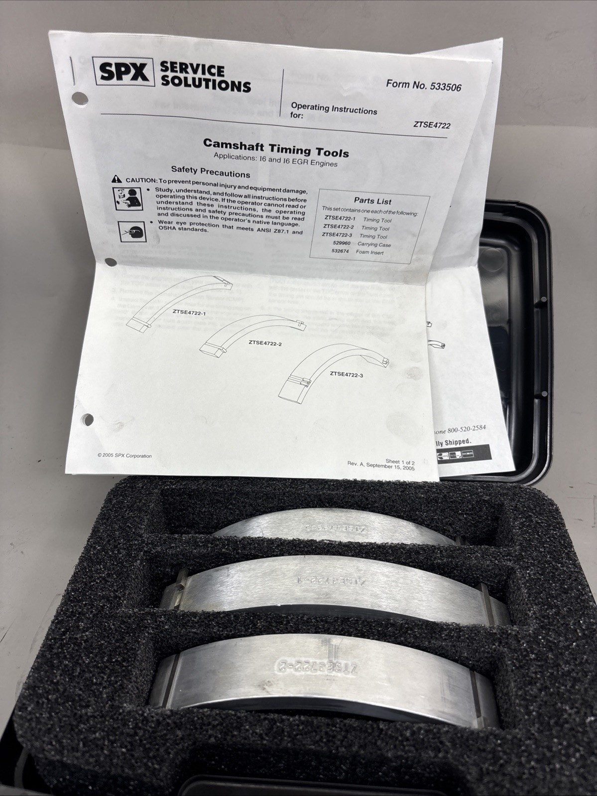 GENUINE SPX IH ENGINE CAMSHAFT TIMING TOOL SET ZTSE4722-1 ZTSE4722-2 ZTSE4722-3