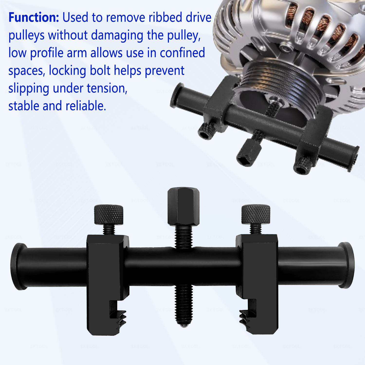 Ribbed Drive Crankshaft Pulley Puller Kit For Size from 35mm-160mm in Diameter