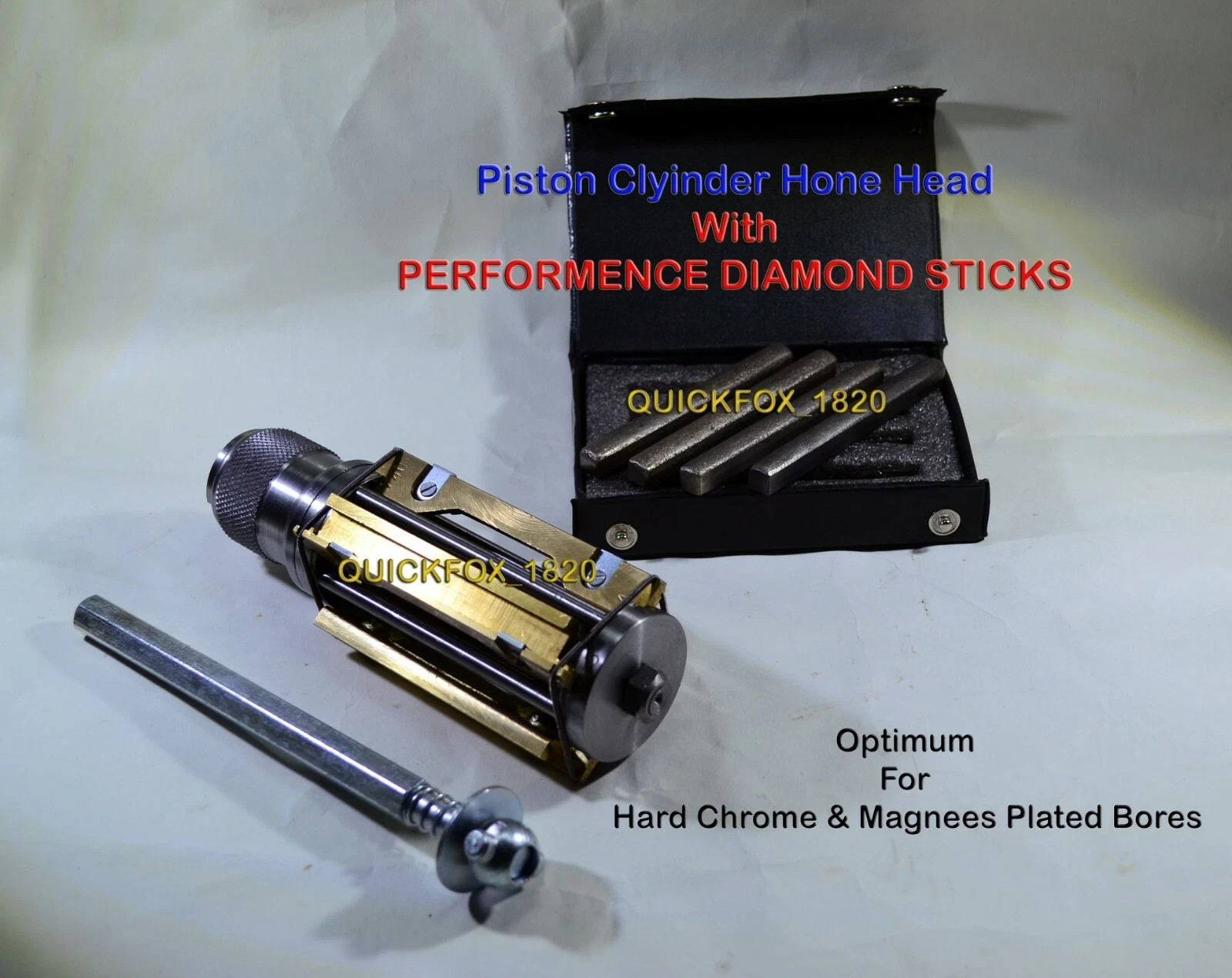 CYLINDER HONE HEAD EXPANDING 2″ TO 3″ + DIAMOND STONES MEDIUM GRIT 220 METAL BOX