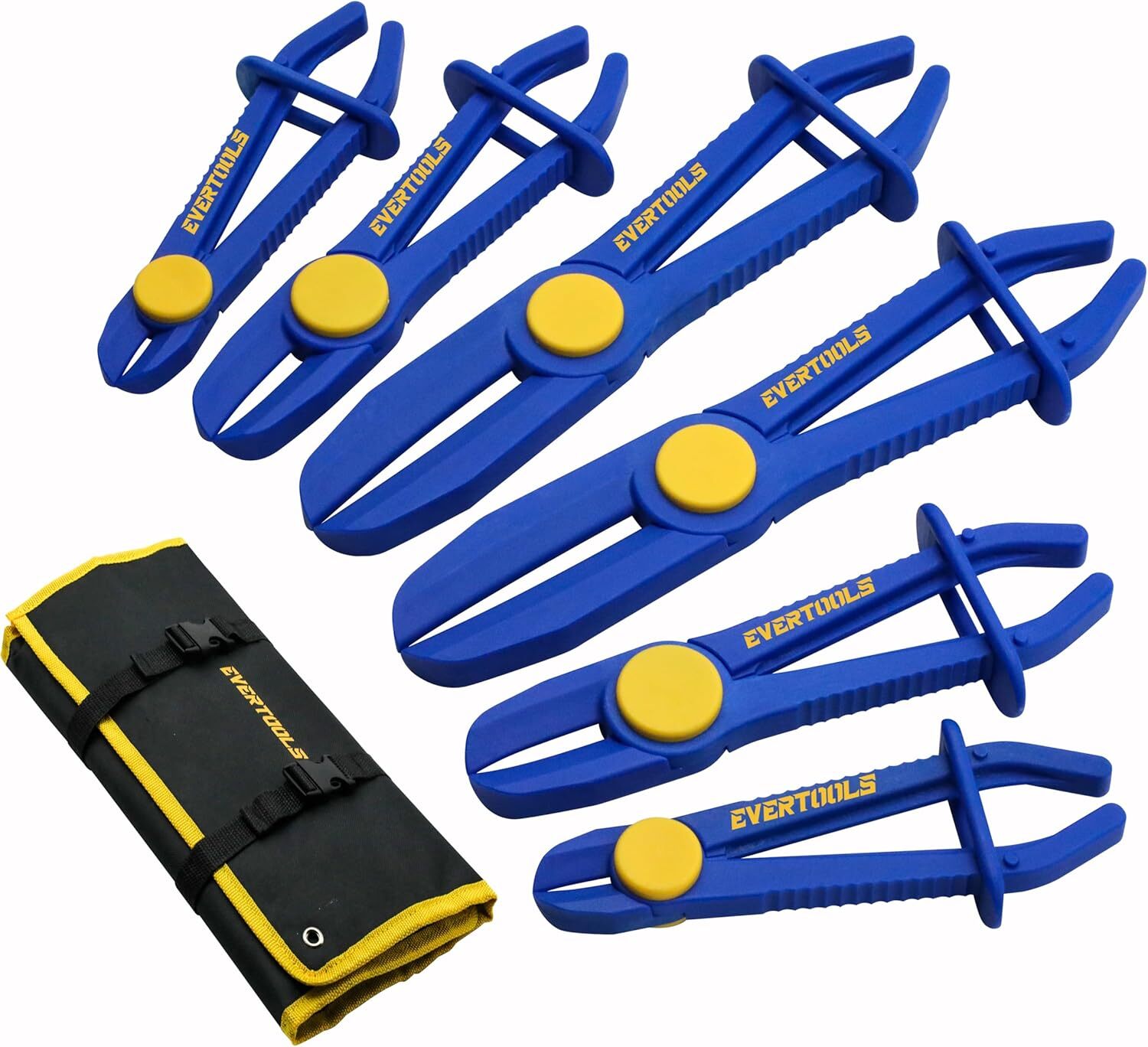 6pcs Hose Pinch Clamp Pliers Set, Brake Line Clamps 33.5*18.5*6cm, Blue