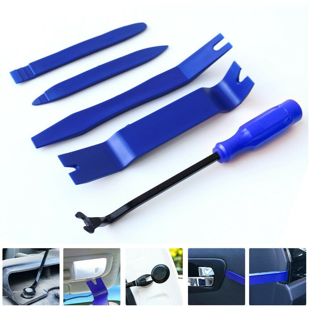 ABS Plastic Removal Tools Set Auto Blue Casement Trims Dashboard Emblems