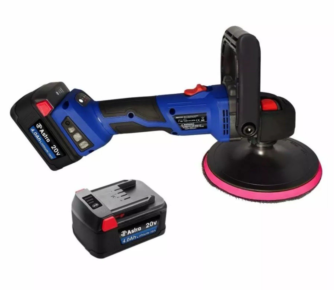 Astro Pneumatic Cordless 20V 7” Brushless Variable Speed Rotary Polisher 2x 4AH