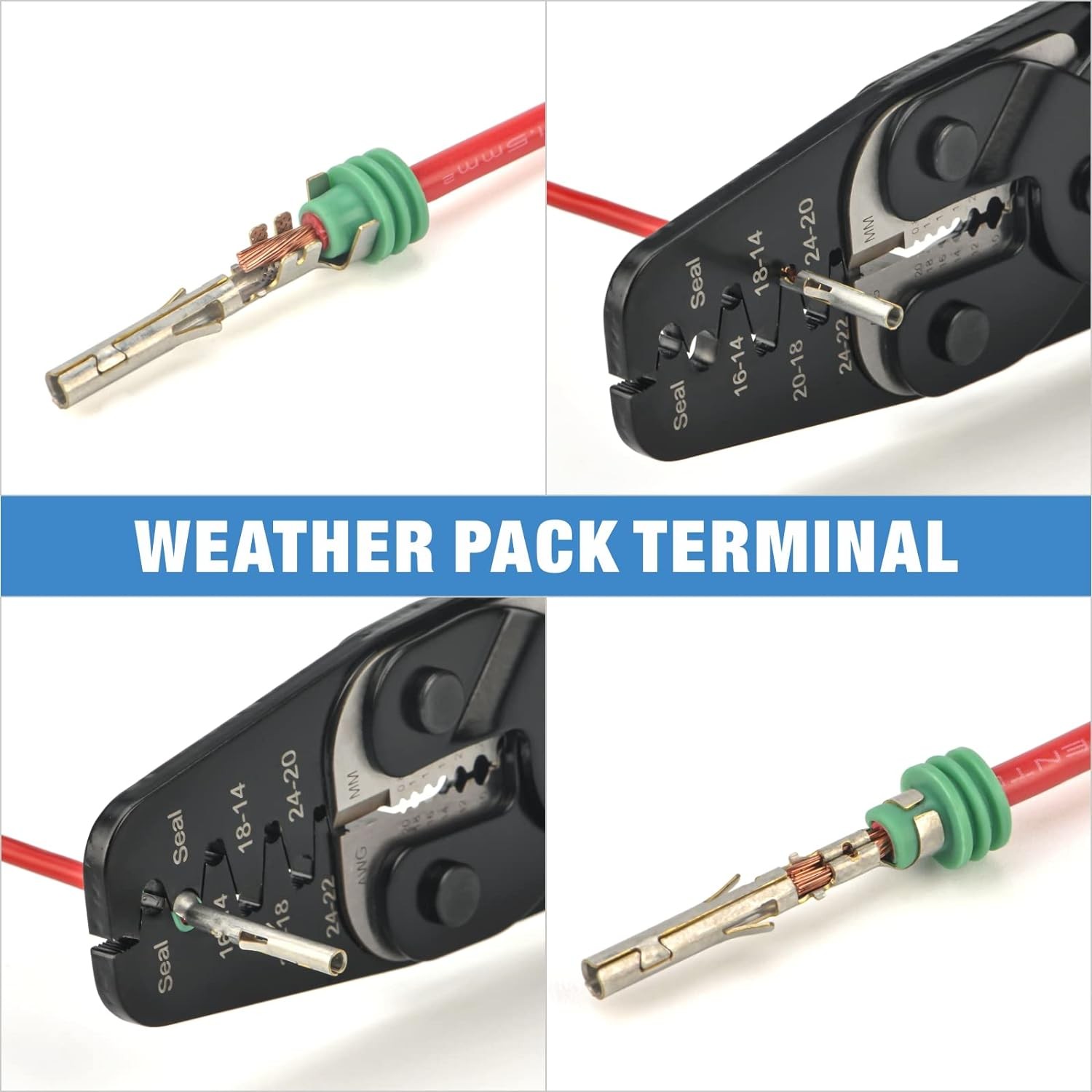 iCrimp IWC-1424AB Wire Crimping Tool for Weather Pack Terminals, Metri Orange