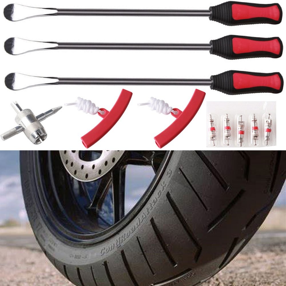Set Tire Lever Pneumatic Changer Tools Wheel Rim Protector Repair Kit Motorcycle