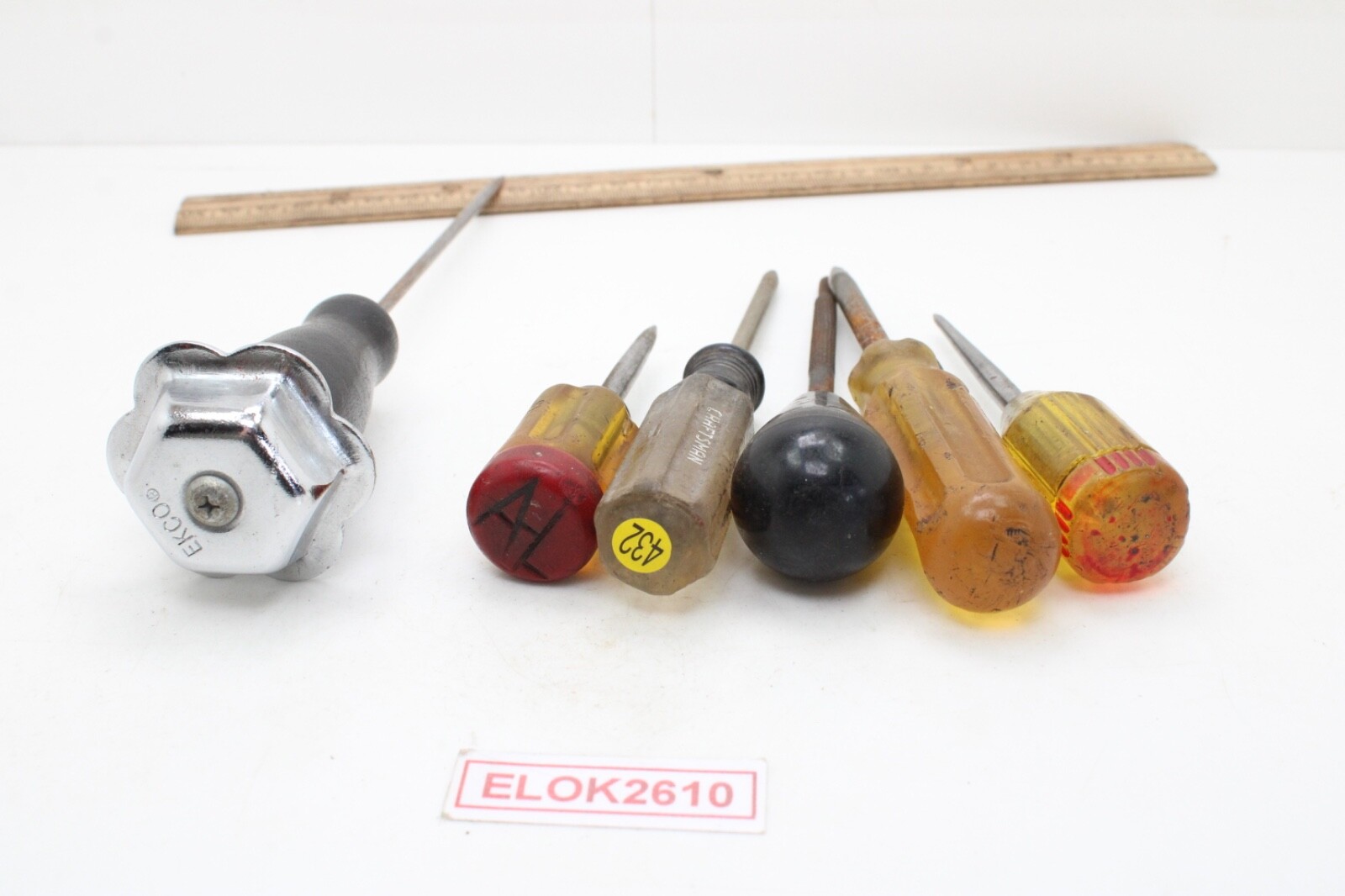 Lot of 6 Assorted Awls, Points and Scratch Tools Mixed Craftsman Ekco