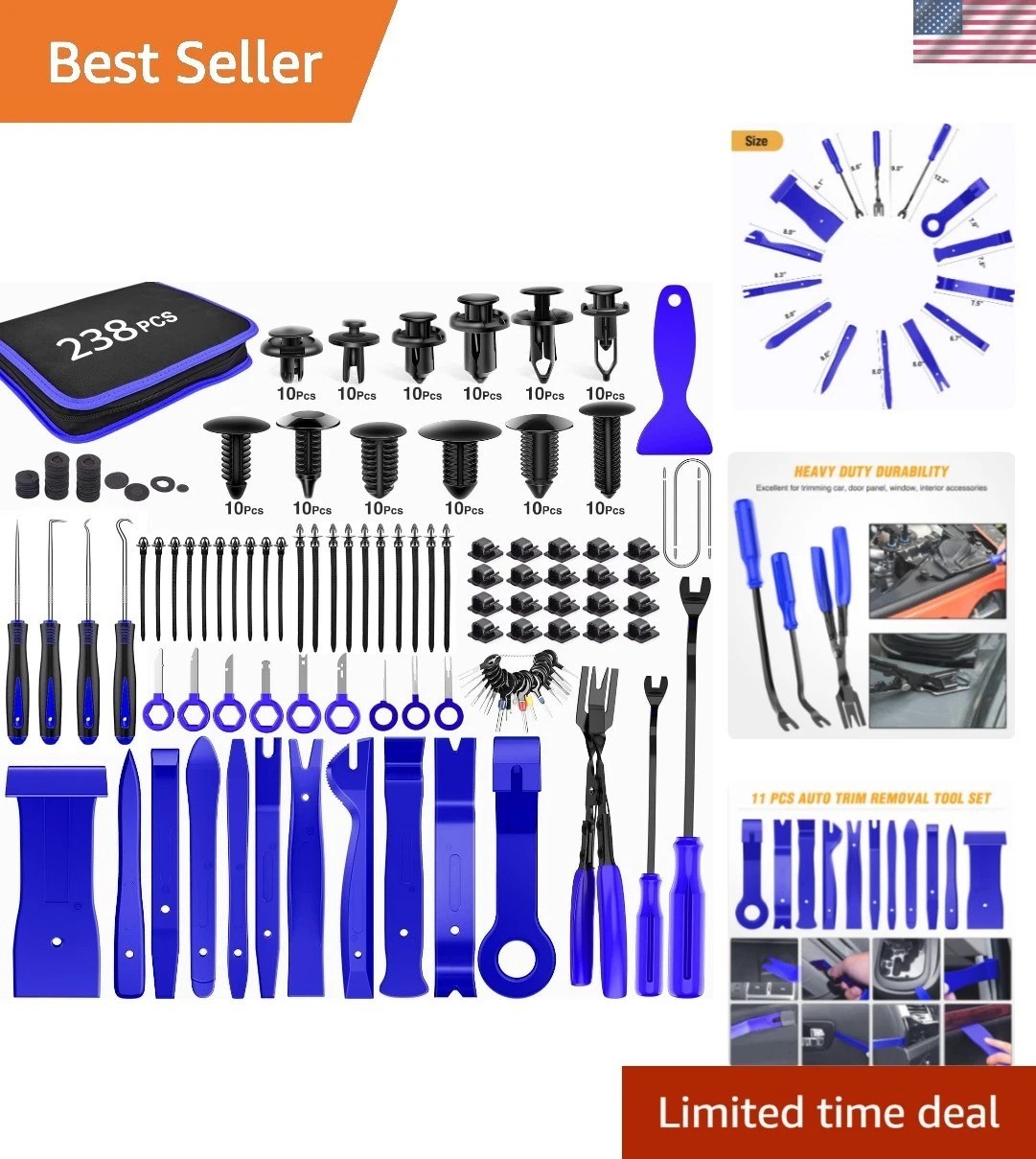 Multi-Functional 238Pcs Trim Removal Tool Set with Durable Nylon Construction