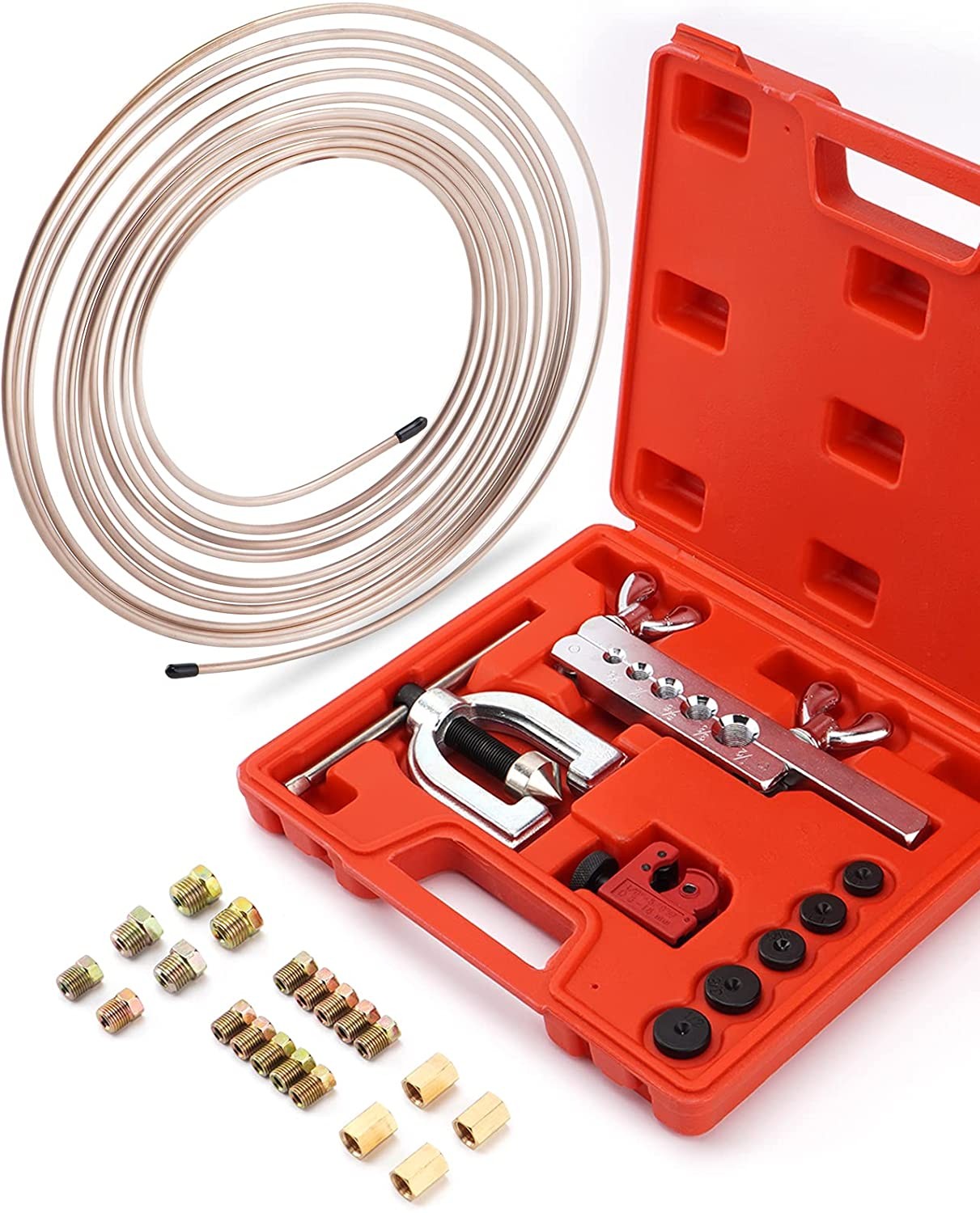 25ft 3/16 Copper Nickel Alloy Brake Line Kit & Double & Single Flaring Tool US