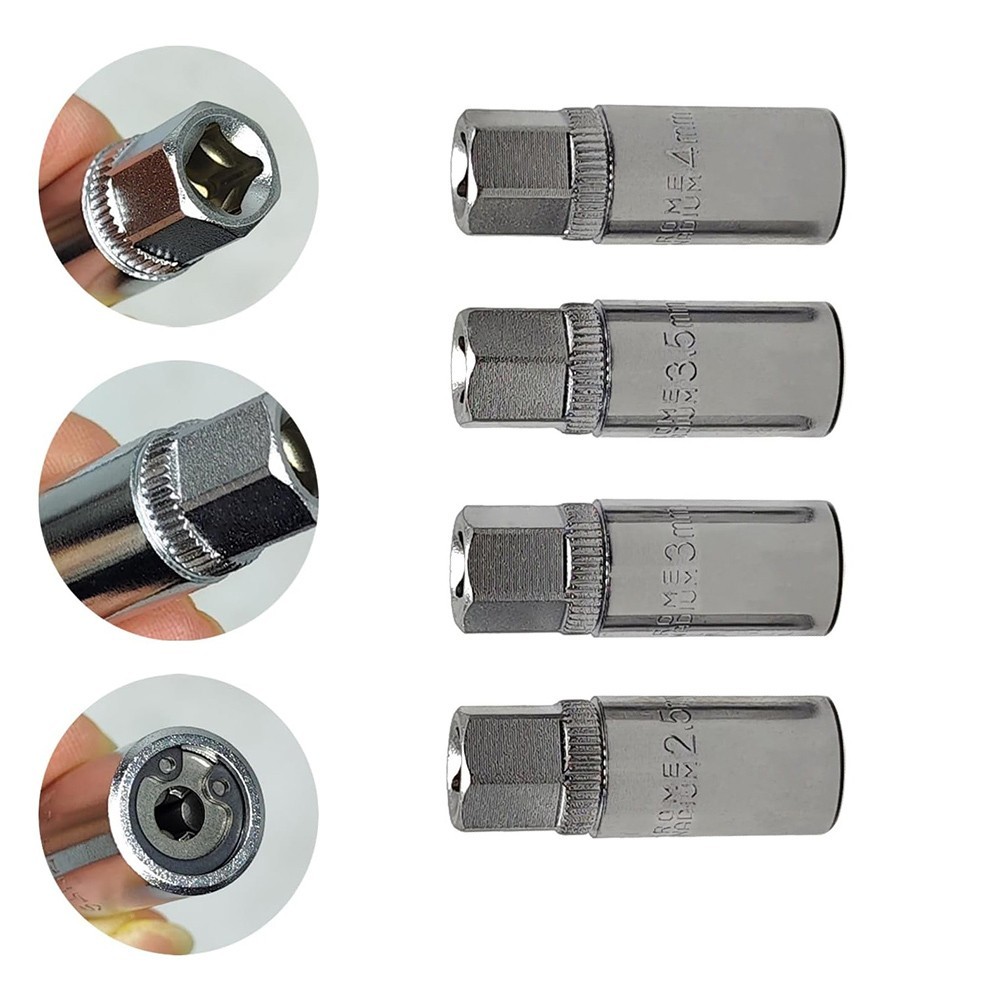 Socket Based Stud Extractor Set 4PC 1/4 Drive Broken Bolt Remover for Mechanics