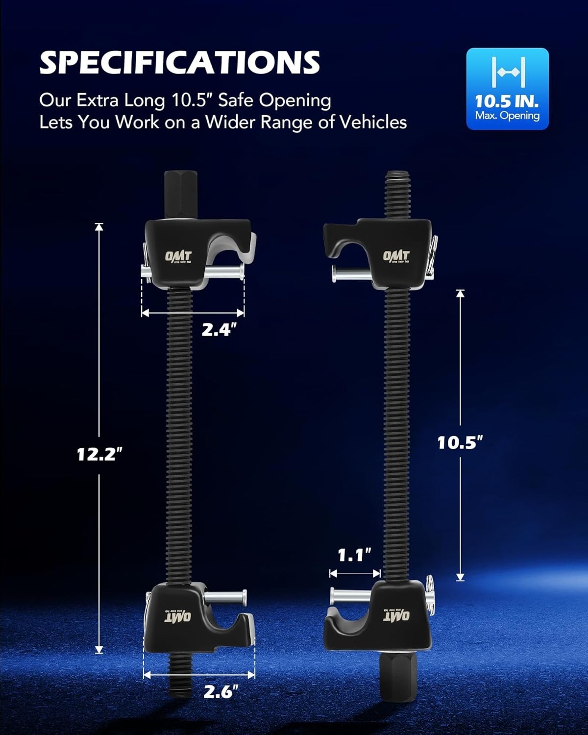 2pc Macpherson Strut Spring Compressor Tool Set with 10.5″ Range, Heavy Duty …