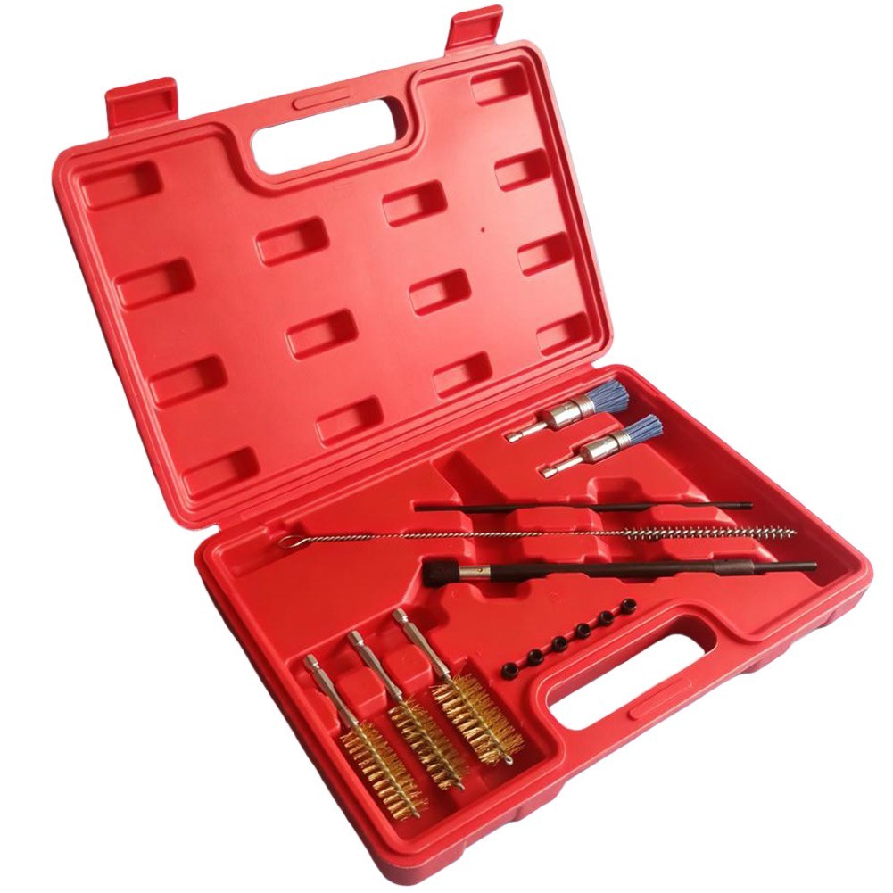 Diesel Injector Bracket Fuel Injector Cleaning Brush Set Engine Pipe 14 Tools