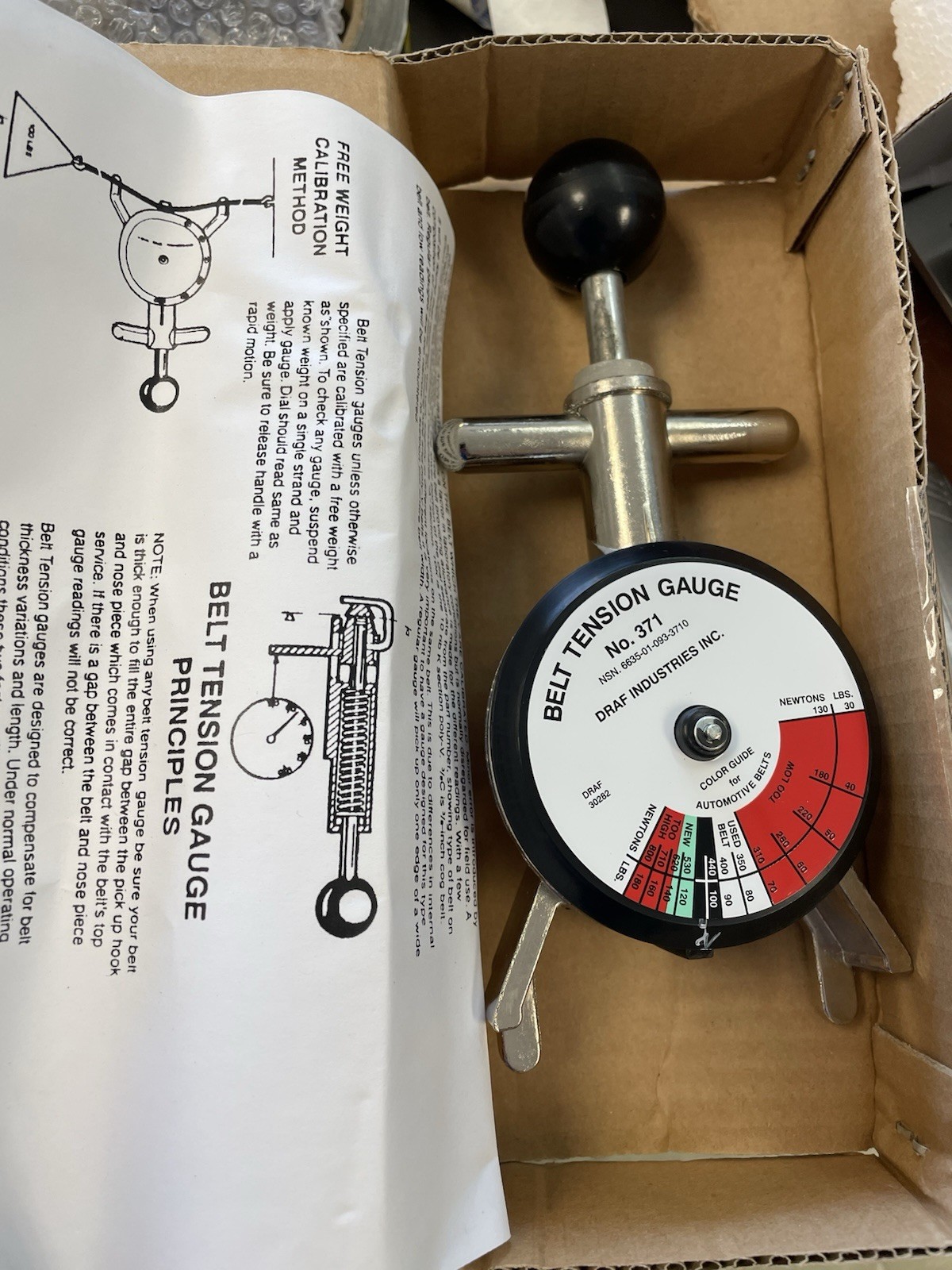 DRAF Industries 371 Universal Belt Tension Gauge Compare to OTC