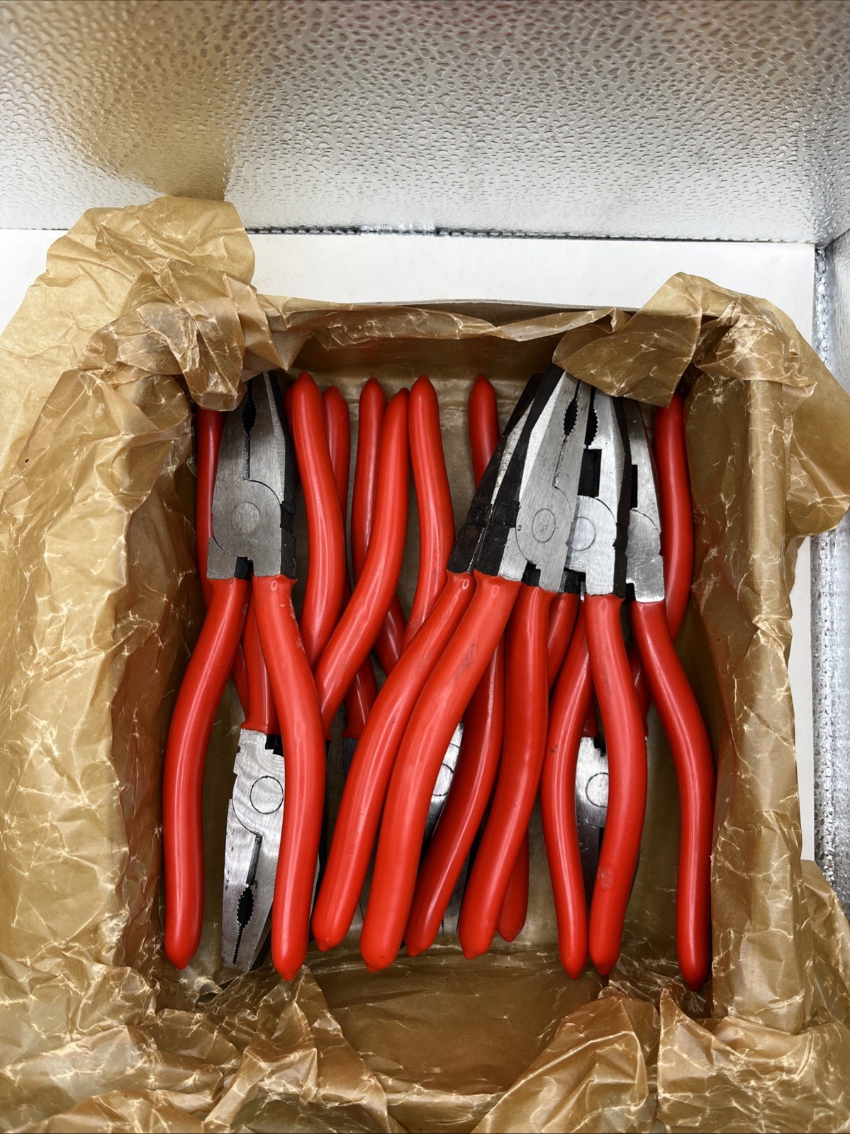 Box of 10 combination pliers PVC Red Grip No.7