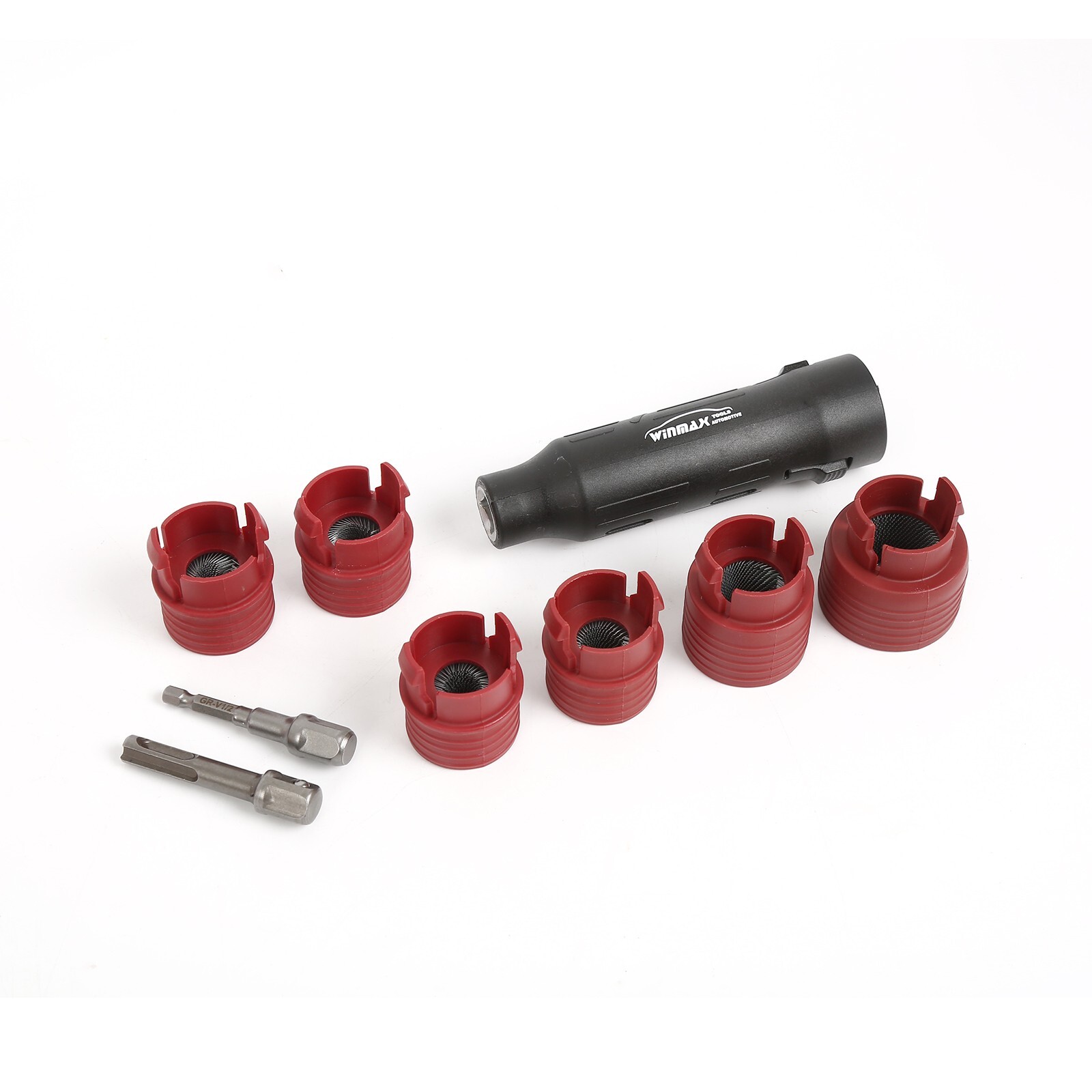 Wheel Stud Cleaner Tool Set to Remove Rust and Debris 1/4″ Hex to 1/2″ Square Dr