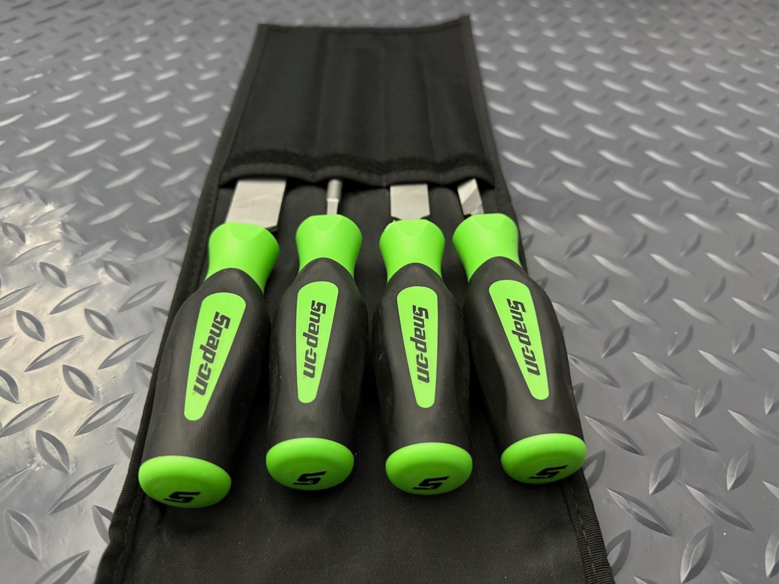 snap on tools green 4 pc file handle set with pouch sghbf500ag new free shipping