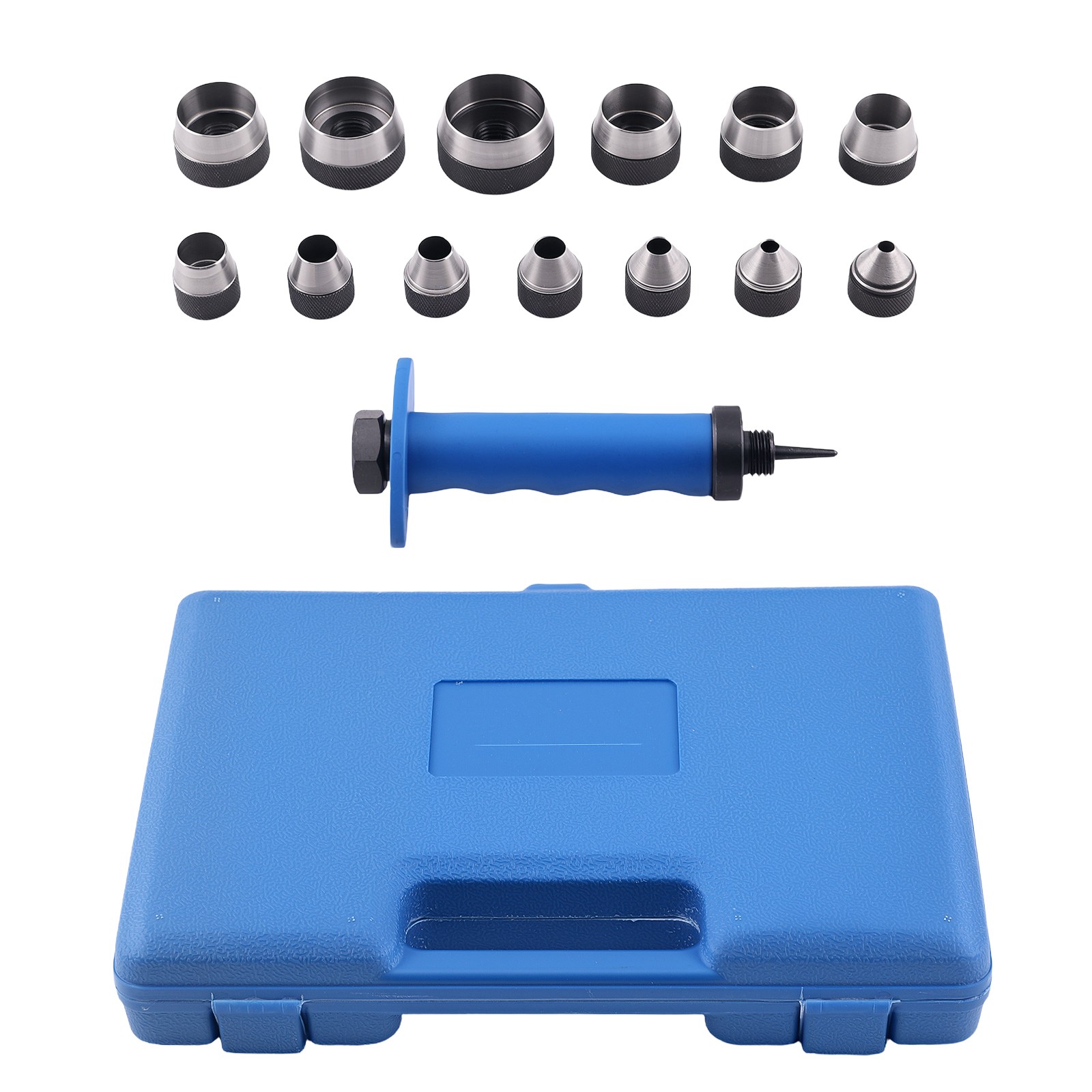 14X Hollow Punch Set Belt Leather Hole Maker Gasket Plastic Cutting Kit Tool