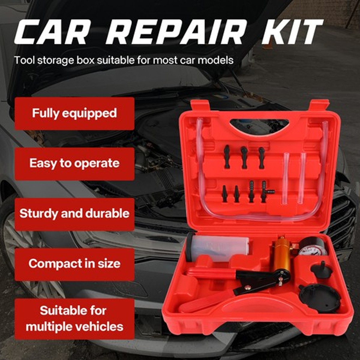 Hand vacuum pressure pump tester Car/motorcycle brake Fluid bleeder bleeding kit
