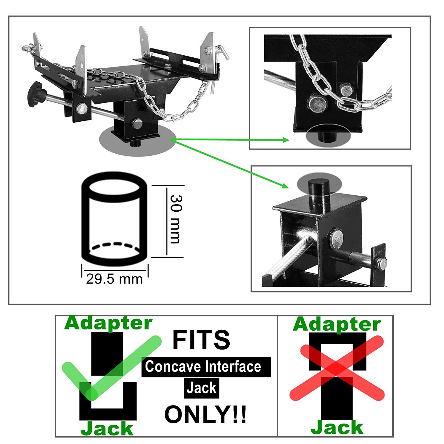 1/2 Ton Transmission Hydraulic Floor Jack Adapter