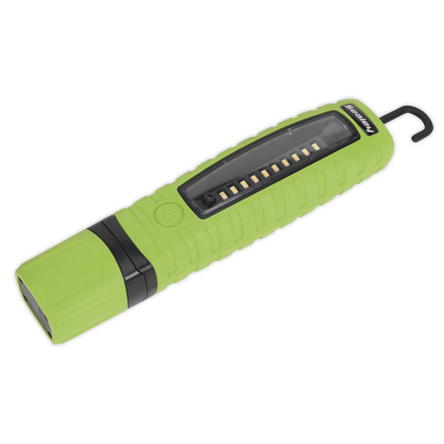 Sealey LED360G Rechargeable 360 Inspection Lamp 14 SMD LED & 3W LED Green
