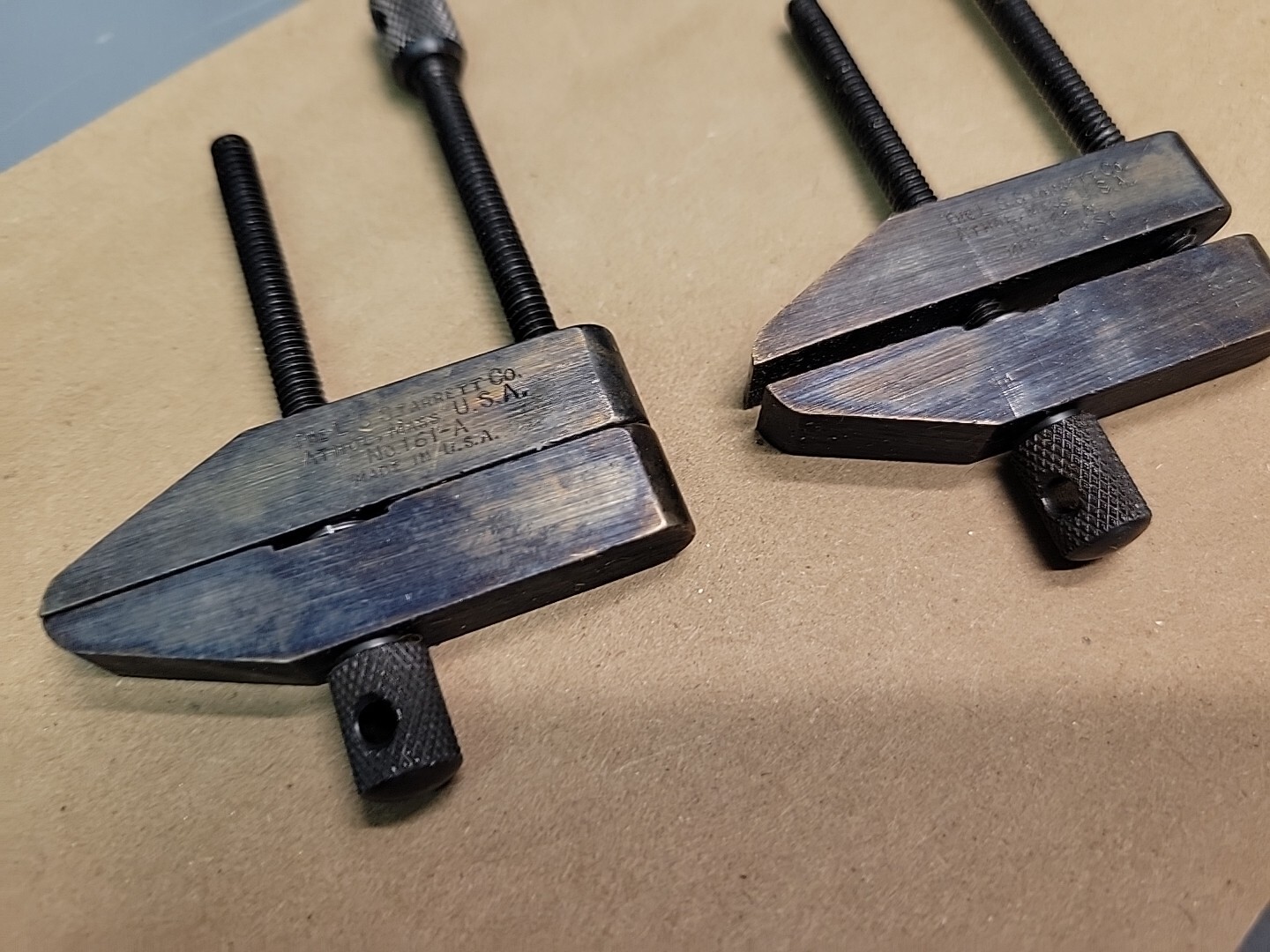 L. S. Starrett Machinist Parallel Clamp Set No. 161-A 2 Clamps NOS Owner Marks