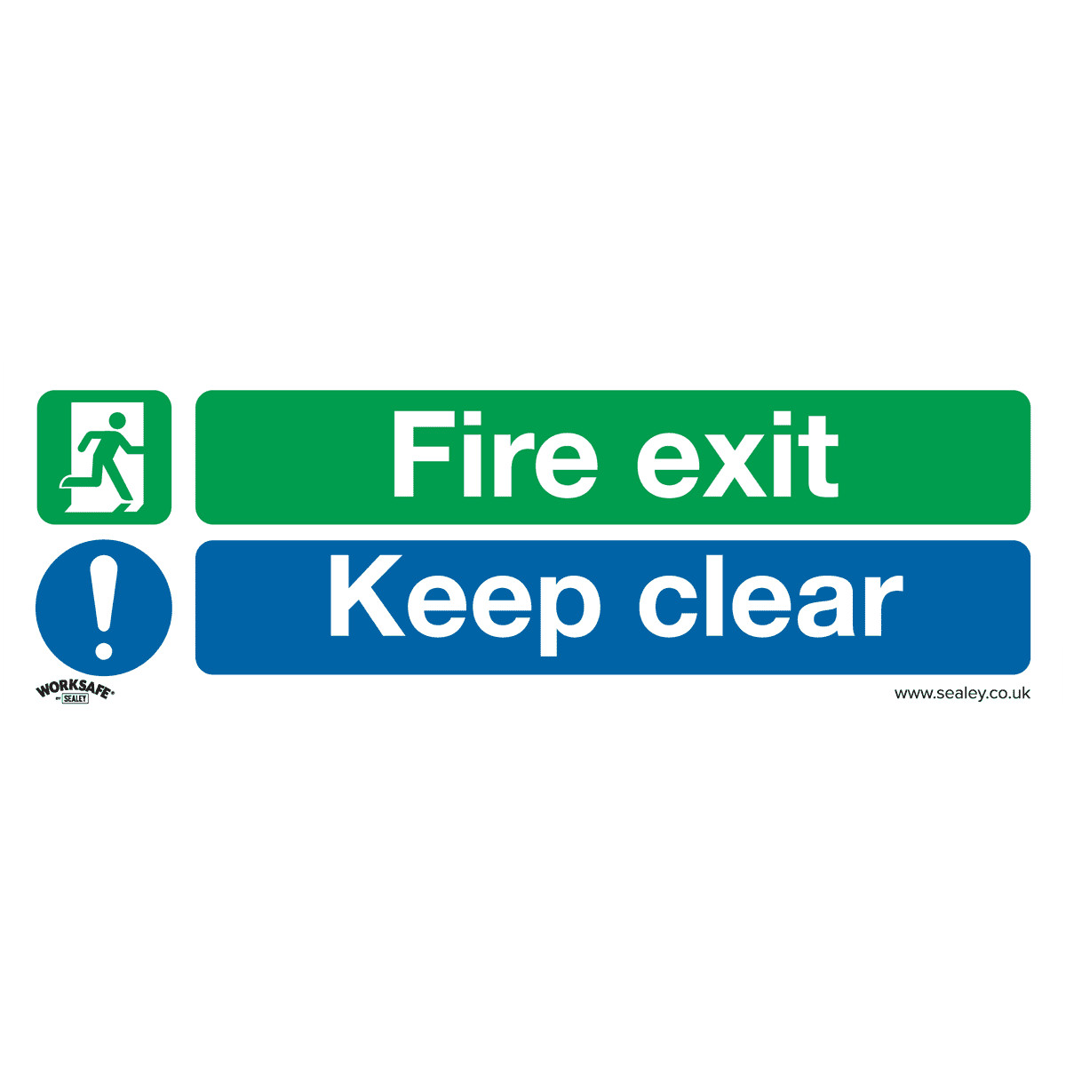Sealey SS18V1 Safe Conditions Safety Sign – Fire Exit Keep Clear –