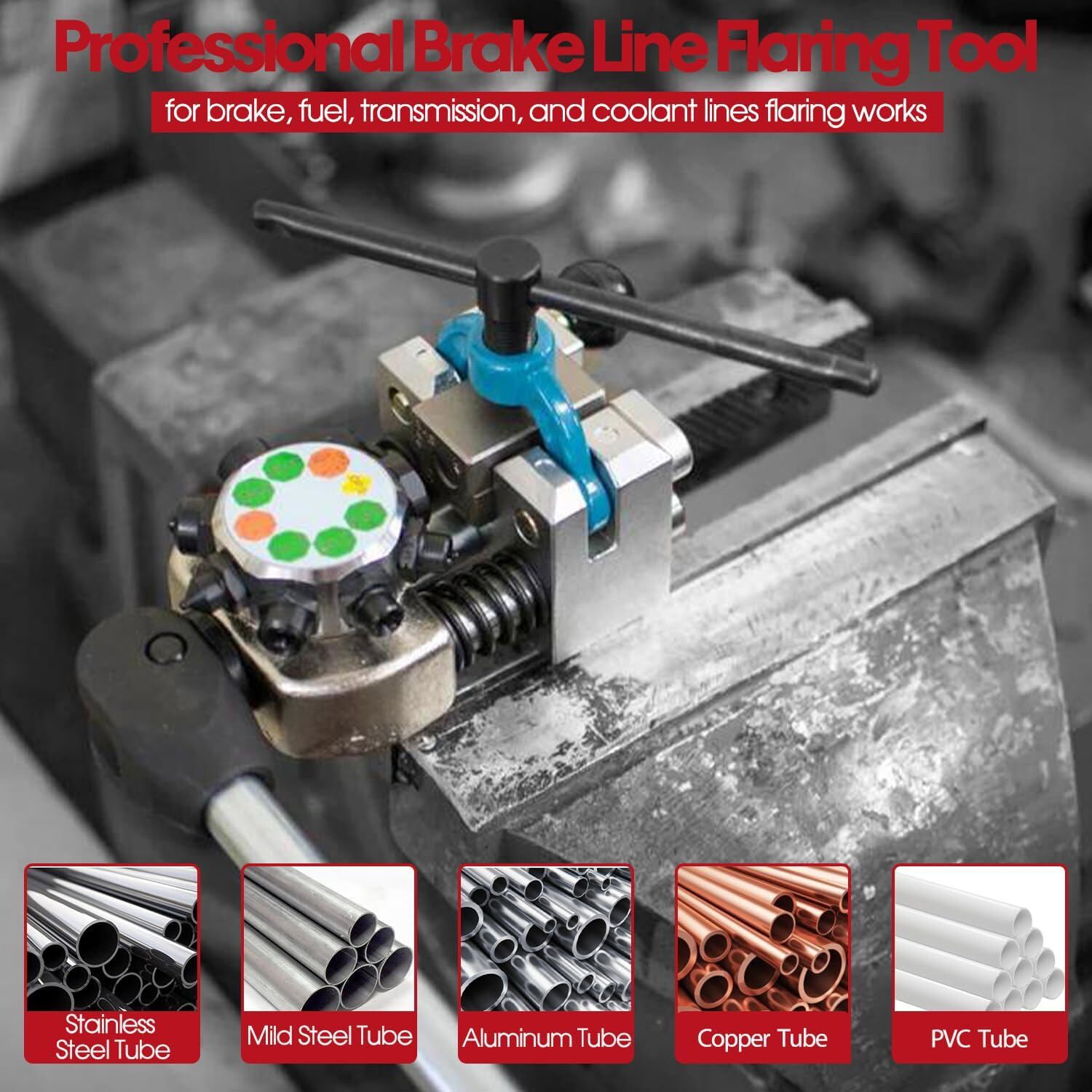 Brake Pipe Line Flaring Tool Single Bubble Double Flares for Steel Copper Tube