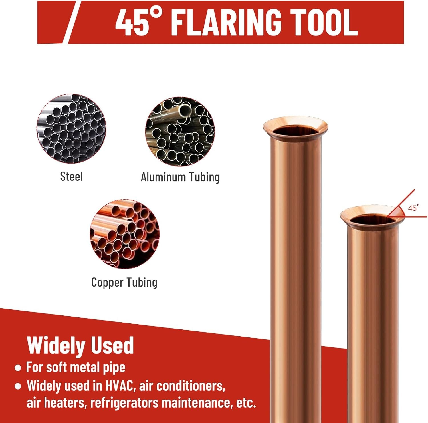 Brake Line and Tubing Flaring Tool 45 Degree Set – Single, Bubble, Double Flares
