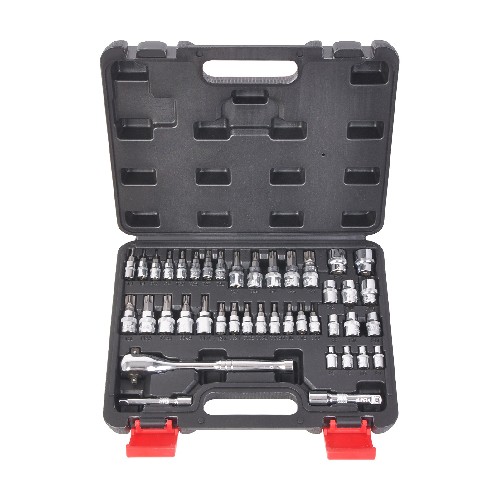 42 pc 1/4 and 3/8″ Drive Bit and Torx Hex Bit Socket Wrench Tool Kit Ratchet Set