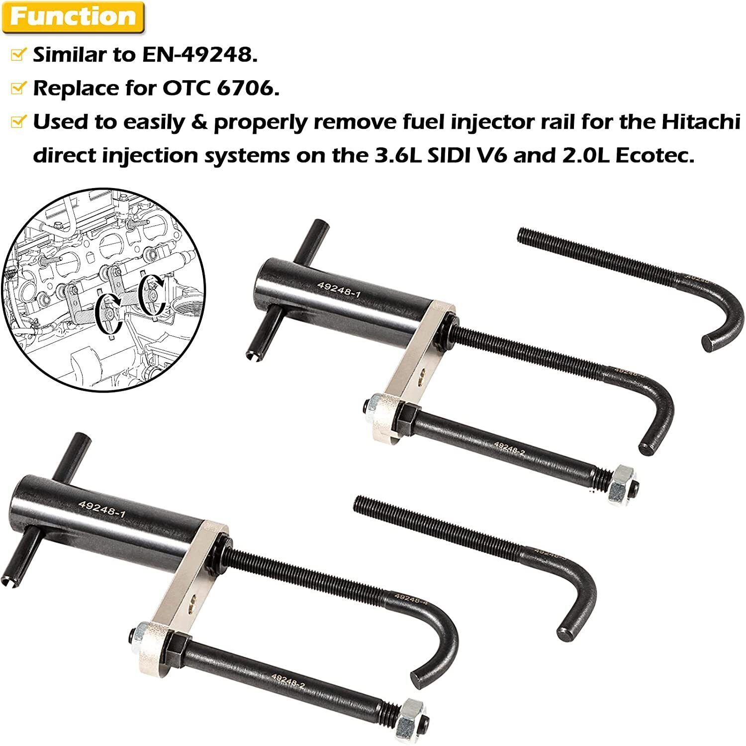 For GM 6706 Injector Rail Assembly Remover+GM245 Seals Tools+6708 Retaining Clip