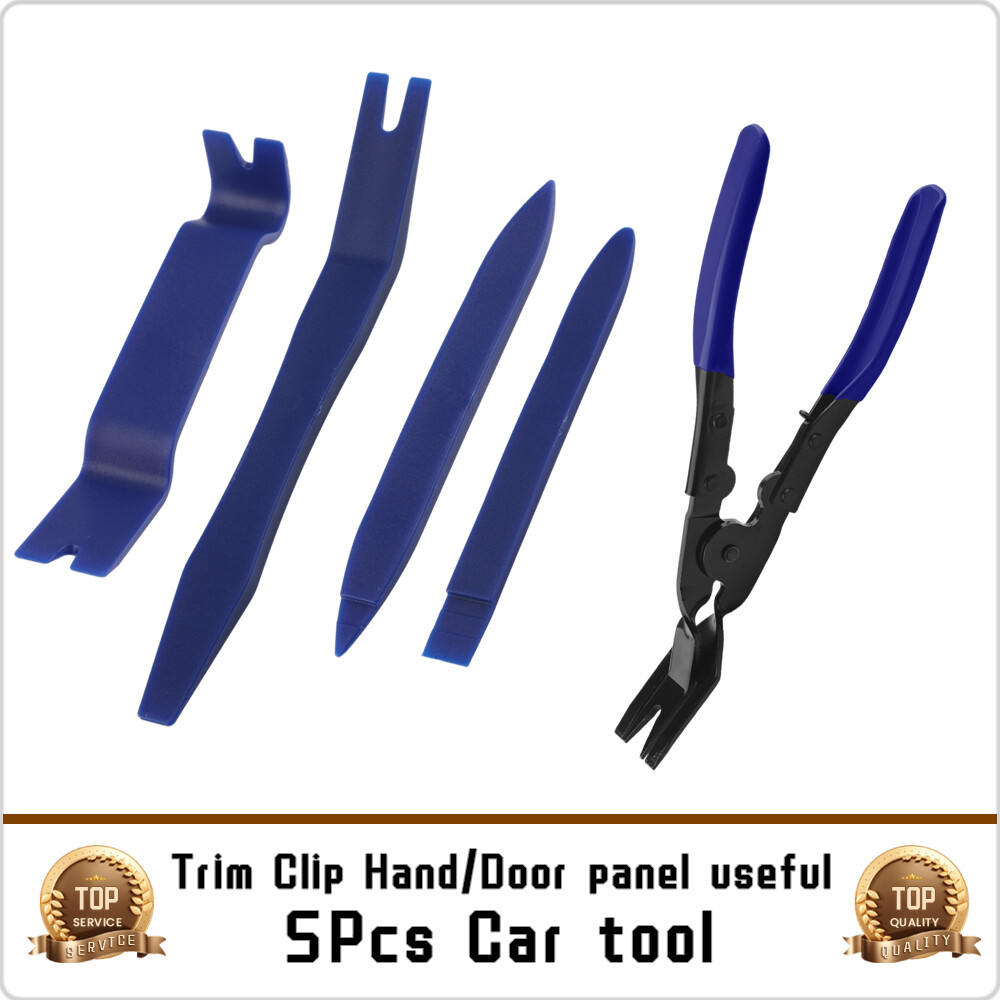 5Pcs Car Trim Removal Plier Tool Set Door Panel Fastener Dashboard Plastic Kit