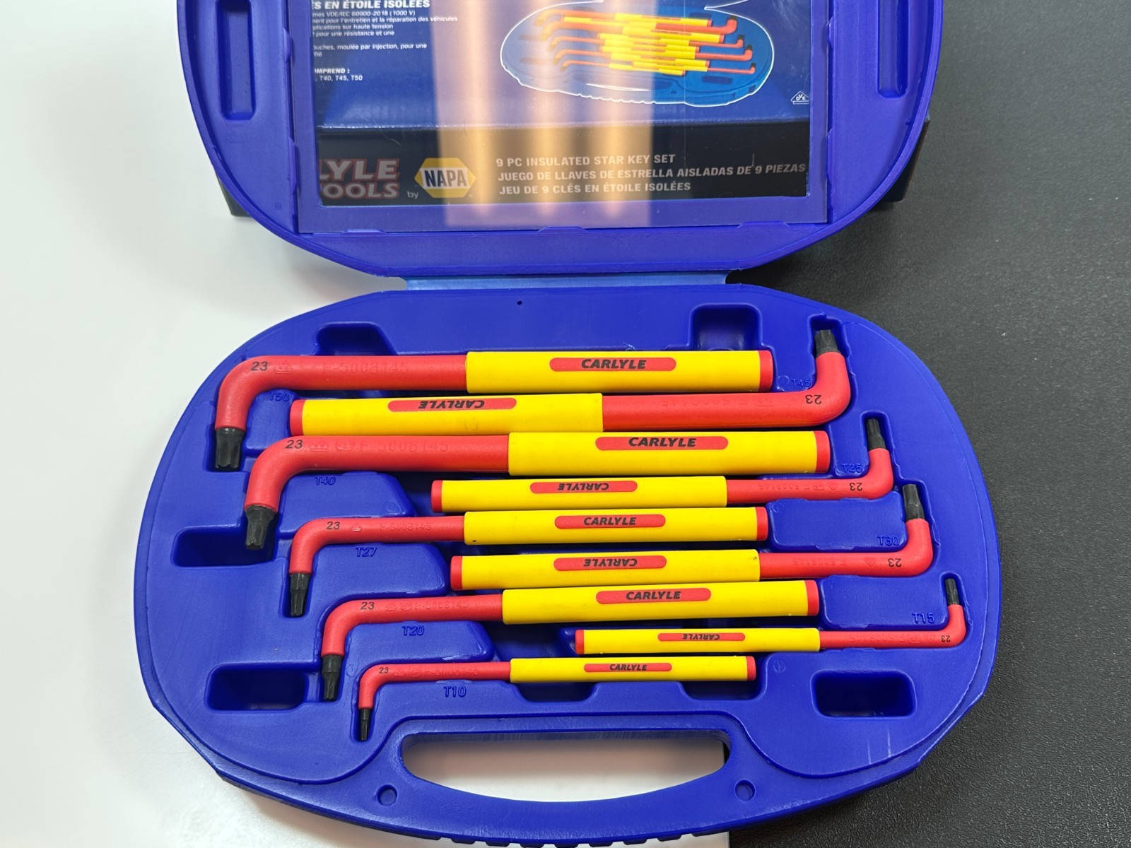 NEW NAPA Carlyle 9pc Insulated 1000V TORX T10-T50 Key Set EV Service Tools TKIS9