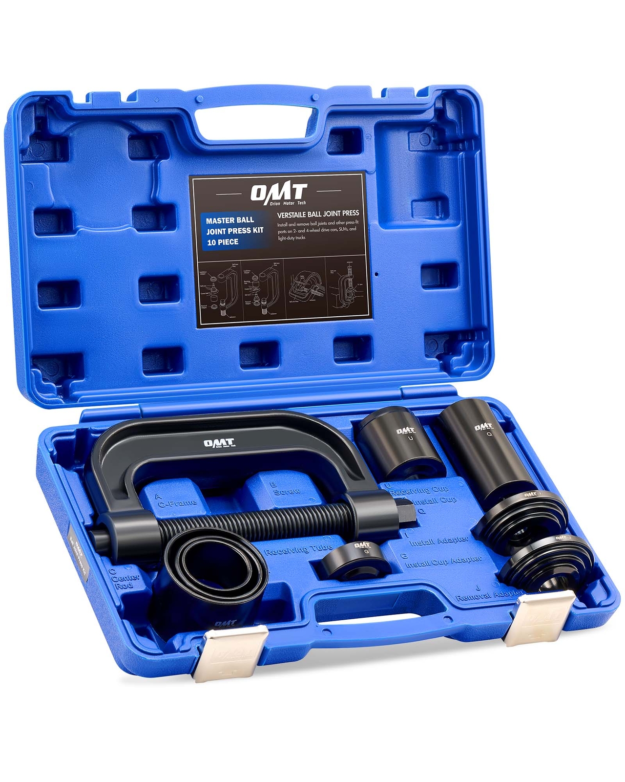 OMT Heavy Duty 4 in 1 Ball Joint Press & U Joint Removal Tool Kit w 4×4 Adapters