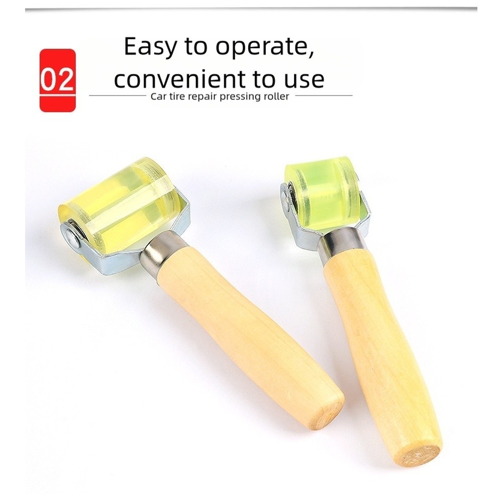 Tire Patch Compaction Roller Tool with Comfortable Handle for Tire Repair