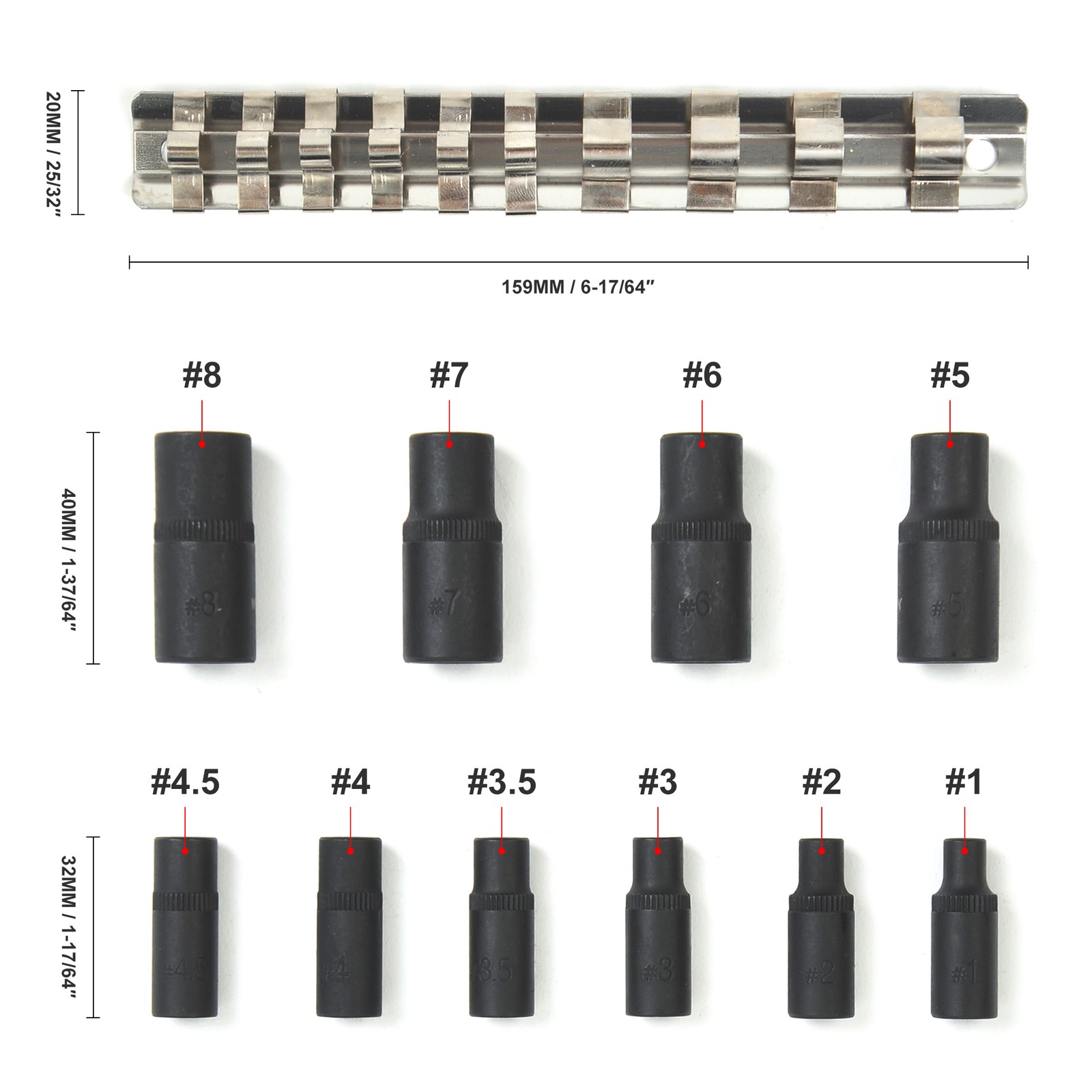 Tap Socket Set Magnetic 10pc Tap Holders Set 1/4″Dr 3/8″Dr Thread Cutting