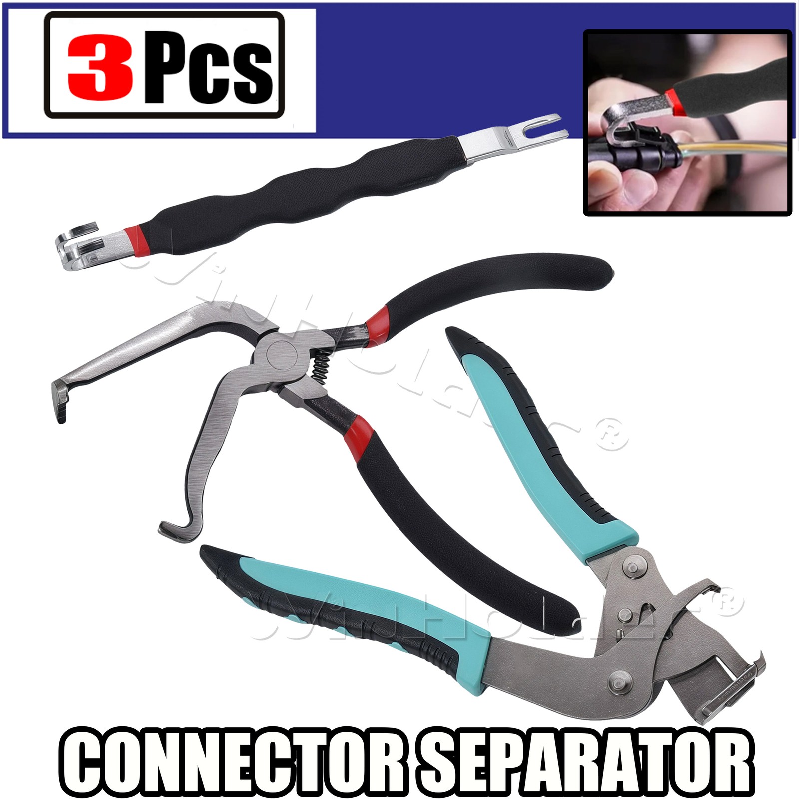 3Pcs Car Connector Removal Tool Wire Terminal Release Extractor Auto Plug Set