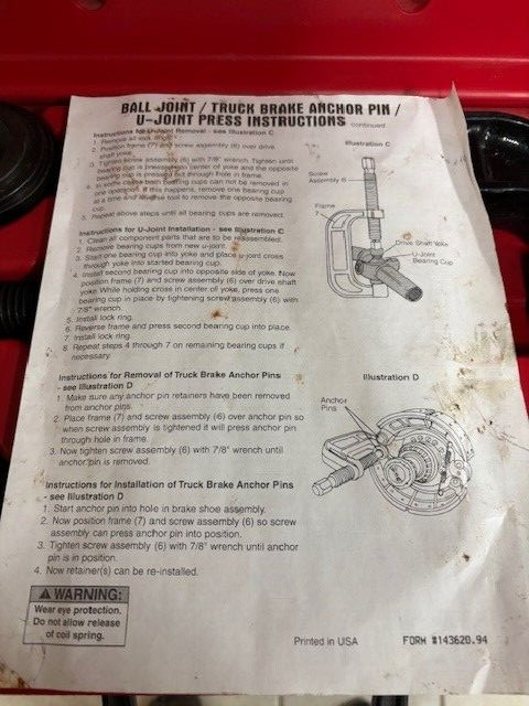 Ball Joint and U-Joint Press Kit