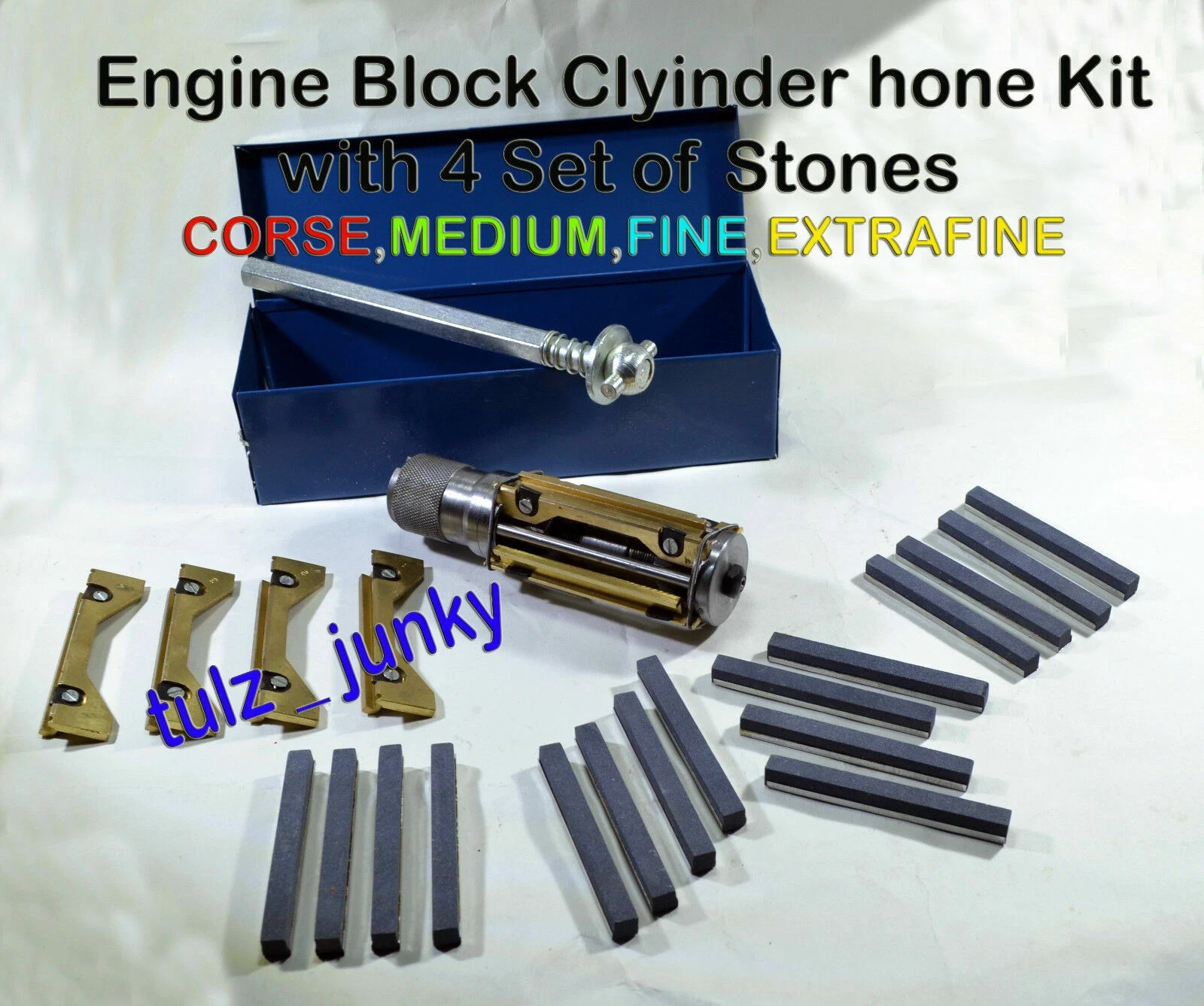 Cylinder Hone / Engine Honing Tool / Glaze Buster 1.3/8″ to 2.1/4″ + 4 Set Stone
