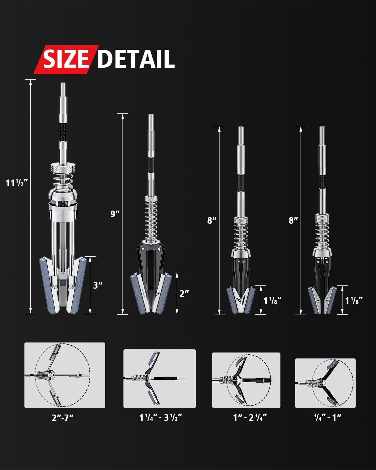 Kolvoii Cylinder Hone Tool Set with Box, Adjustable Engine Black