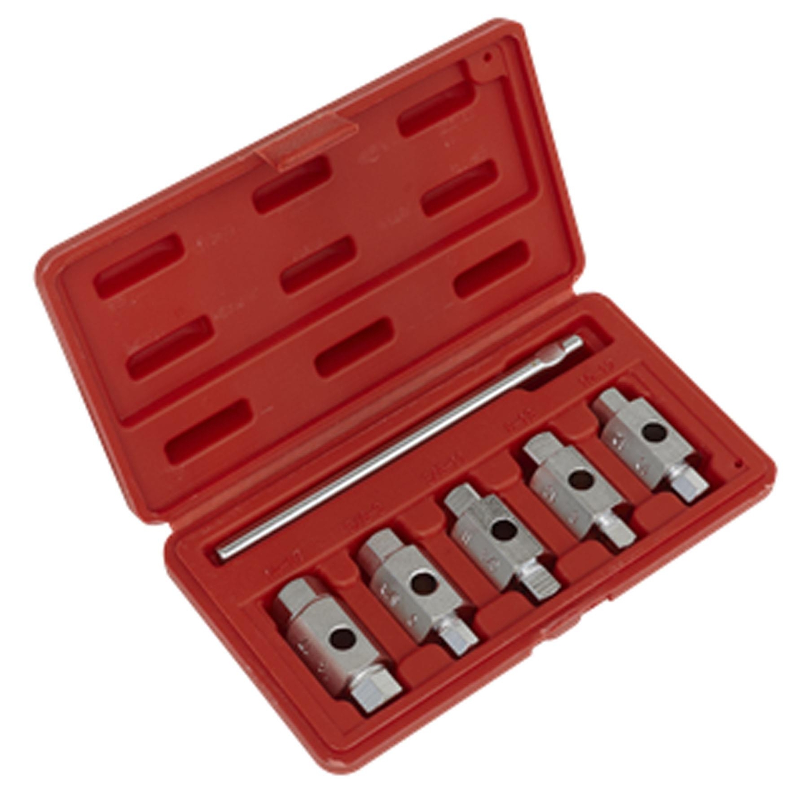 Sealey Oil Drain Sump Plug Key Set 6pc Double End Carbon Steel Change Service