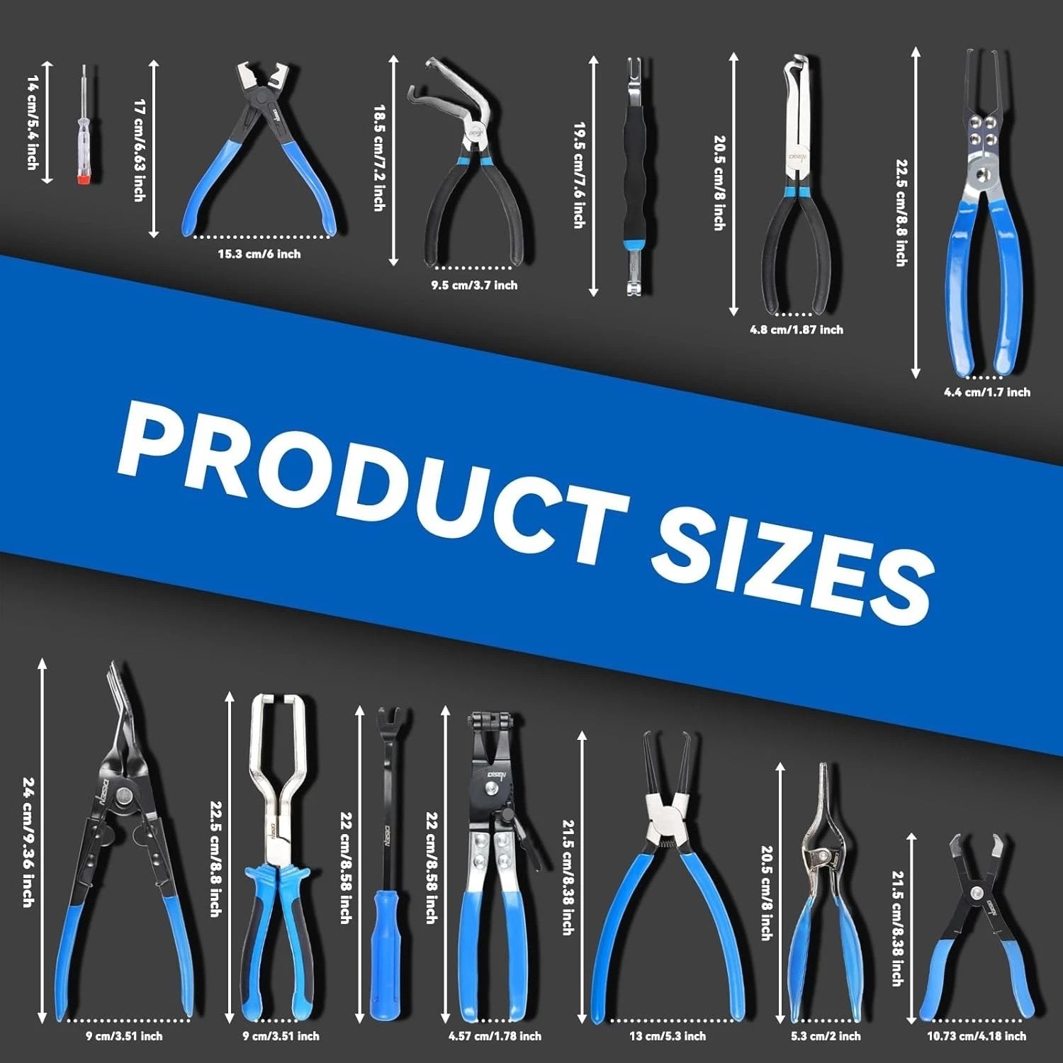 13PCS Automotive Electrical Disconnect & Fuel Line Tool Set with Storage Bags