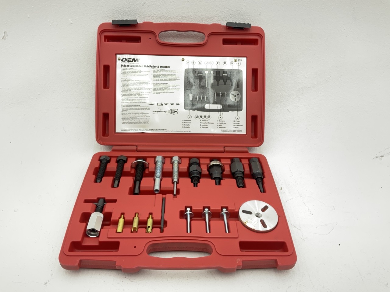 USED # 55 – OEM TOOLS 27150 A/C Compressor Clutch Hub Removal Install Tool Set