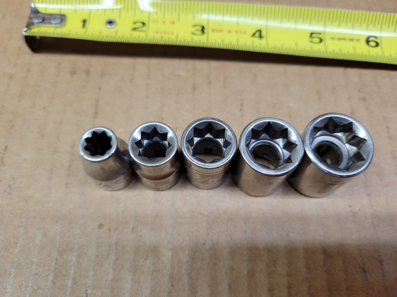 Craftsman USA 5-Piece 3/8″ Drive 8-Point Double Square Socket Set