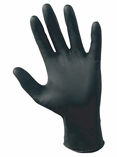 SAS Safety 66516 Raven Powder-Free Disposable Black Nitrile 6 Mil Gloves, Small,
