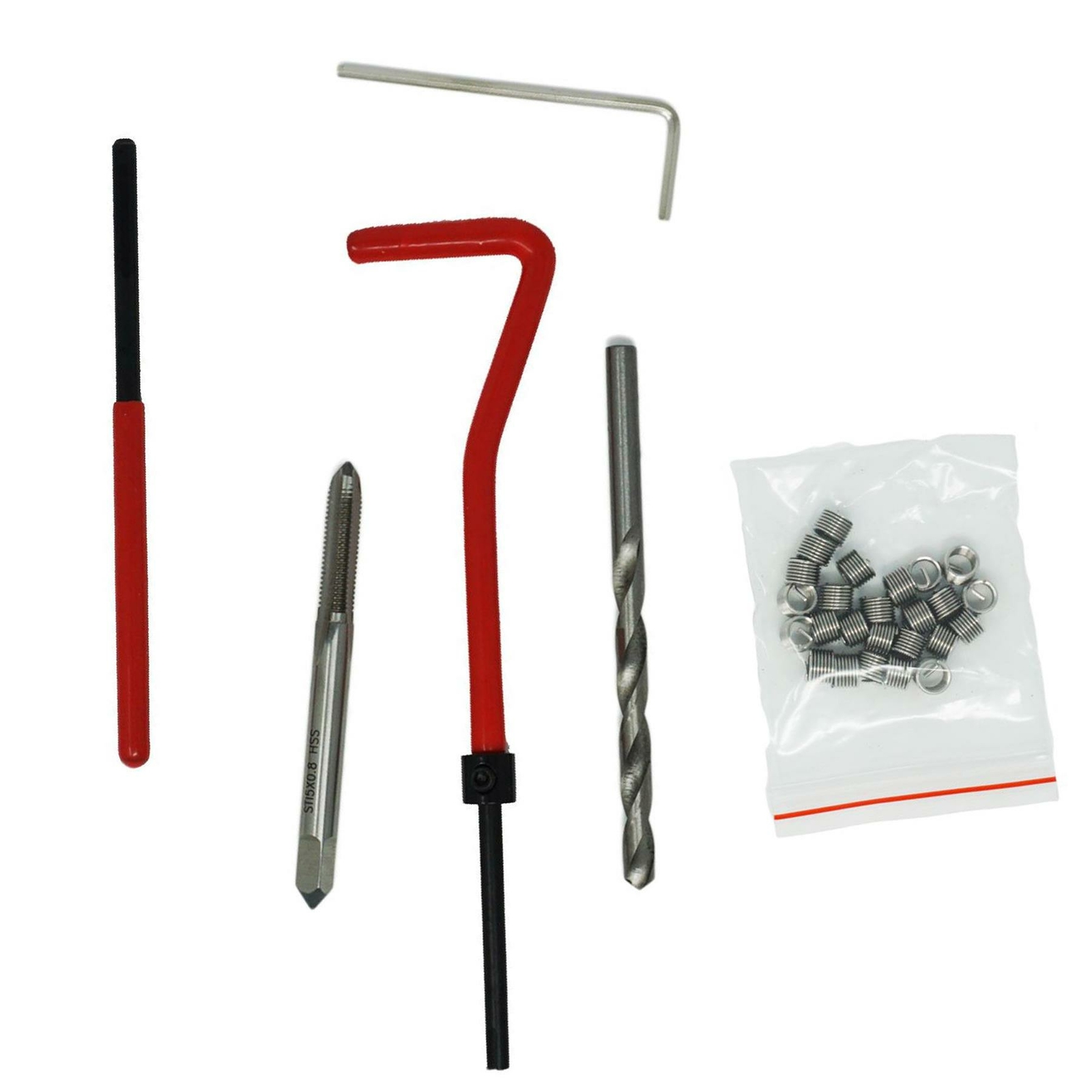 M5 x 0.8 Thread Repair Kit 25 Piece Helicoil Compatible 5mm Damaged Threads