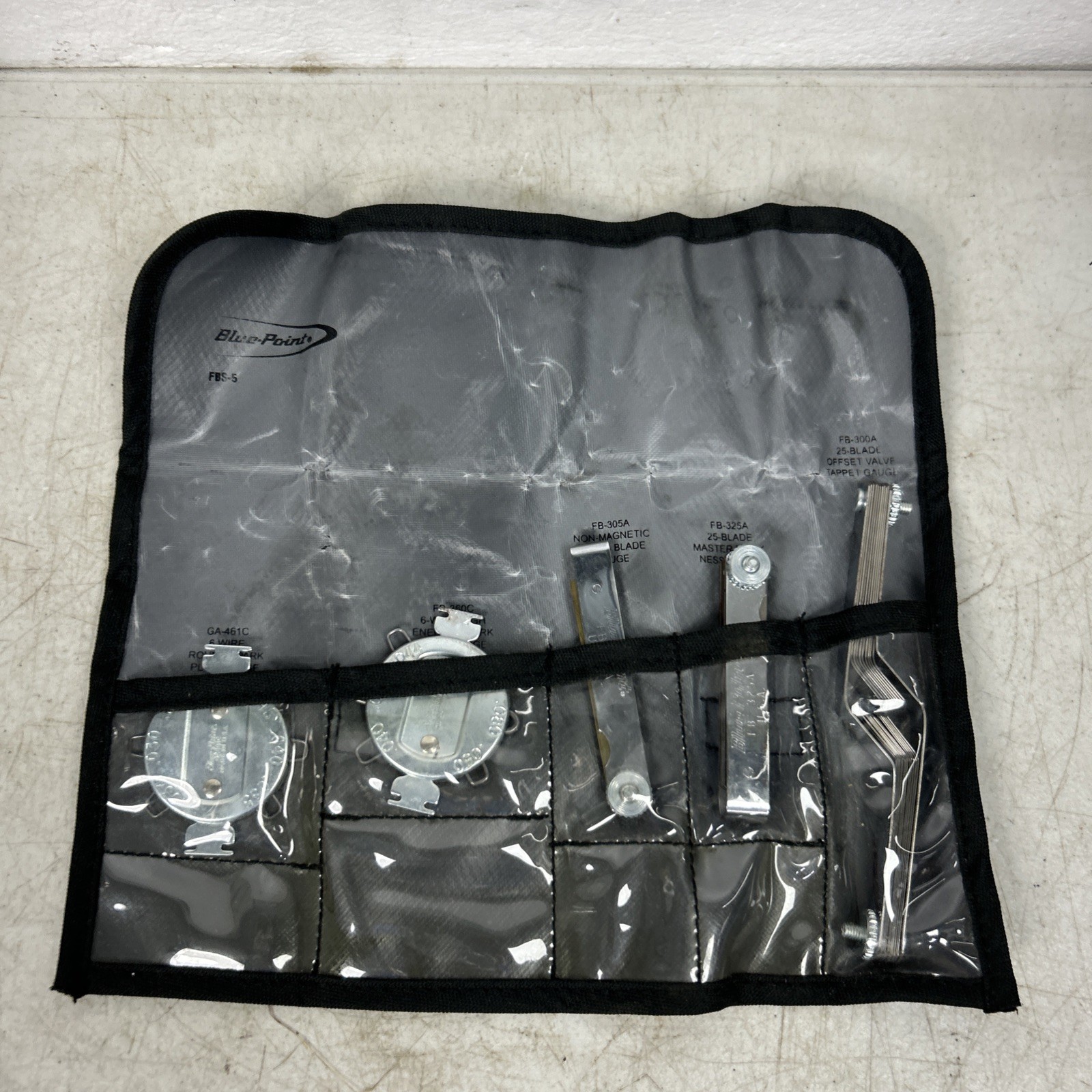 5 Piece Blue Point FBS-5 Automotive Gauge Feeler Set Kit Gray/Black Case