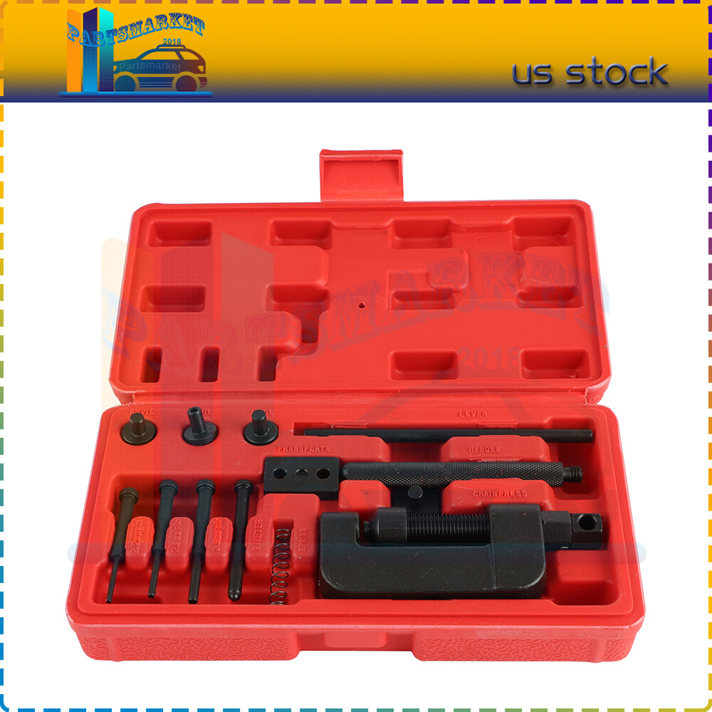 Chain Breaker Riveting Tool 13pcs Rivet Cutting OHV Cam Drive ATV Motorcycle kit